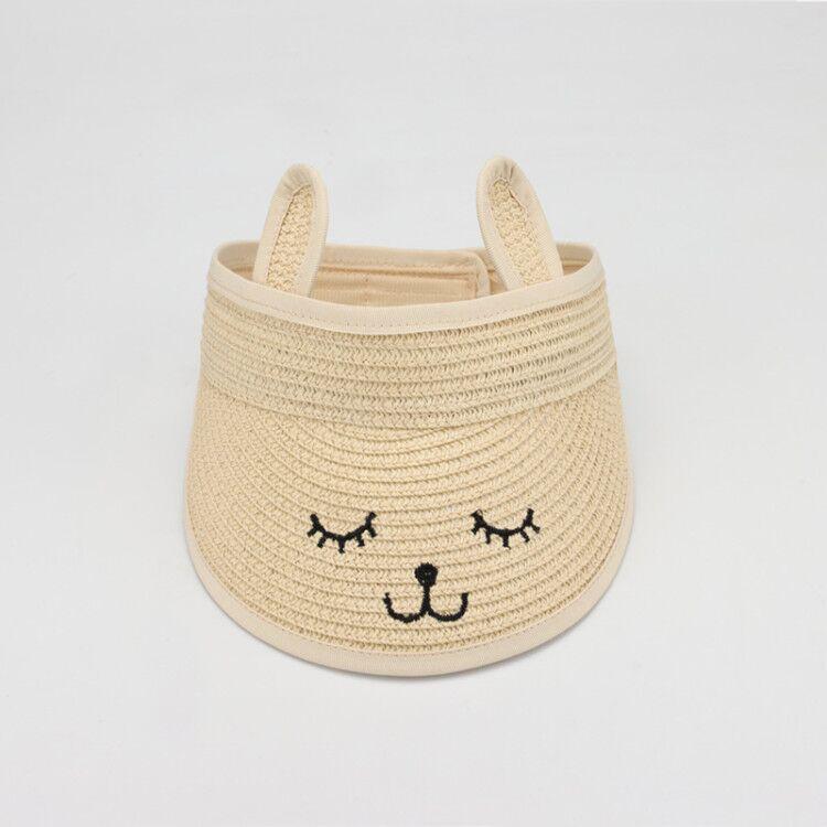 Kids Sun Hat Summer Beach Cap for Baby Girl & Boy with Sunshade Cartoon Floppy Design Baby Sun Visor Top for Outdoor Play