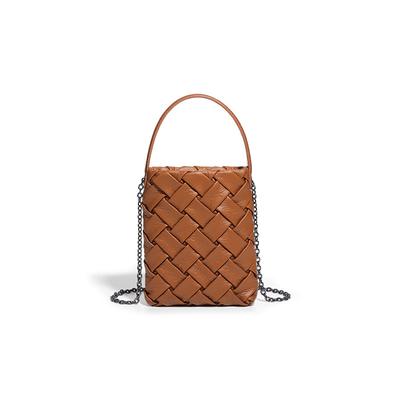 Mobile Phone Crossbody Women's Bag, Woven, Versatile, Simple Vertical Single-shoulder Bag, Lightweight, Mini, Solid-color Handbag