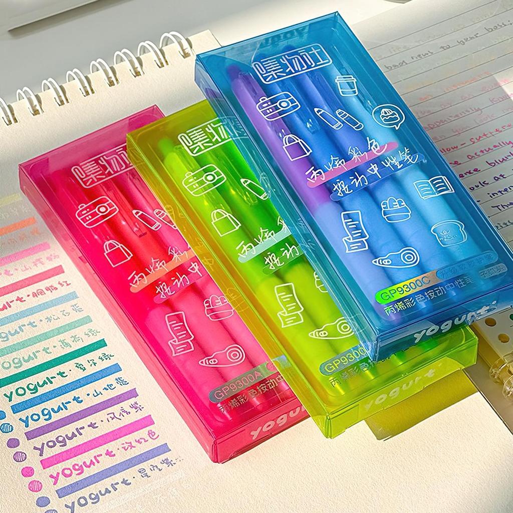 4pcs Acrylic Paint Color Gel Pens Set Solf Grip 0.7mm Ballpoint Quick Dry Ink Marker for Writing Drawing