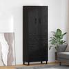 Highboard Set of 2 Black Oak Effect 69.5 x 34 x 180 cm