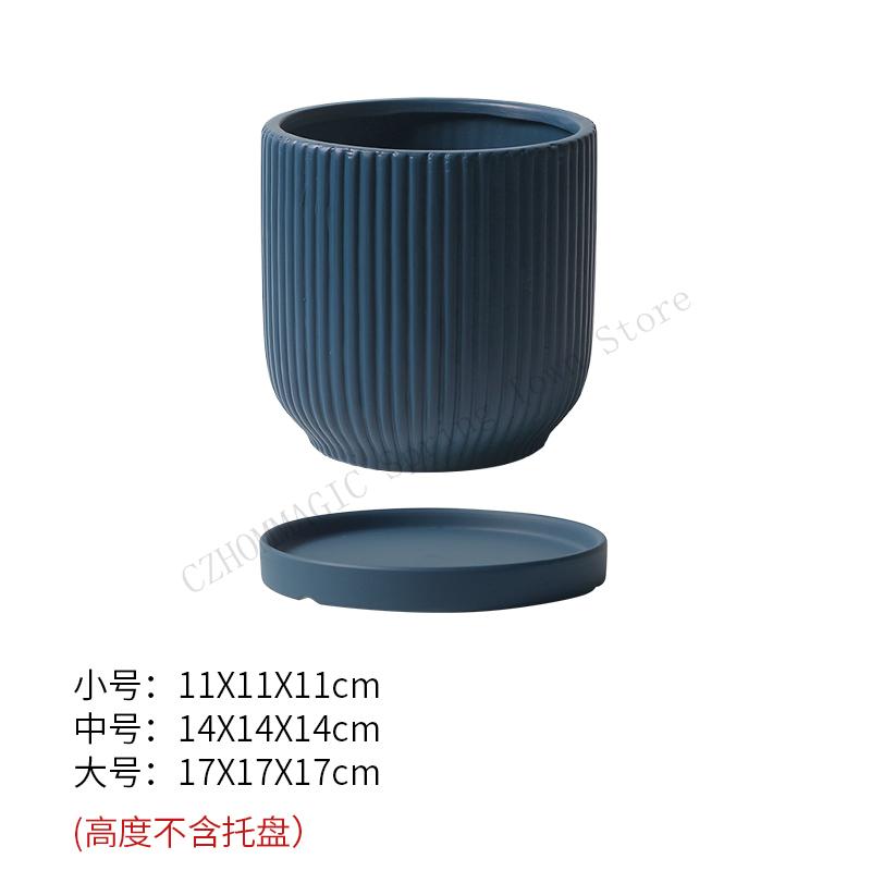 Nordic Style Ins Ceramic Flowerpot With Tray Fashion Simple Indoor Living Room Pot For Flowers Lvluo Bonsai Home Decoration Gifs
