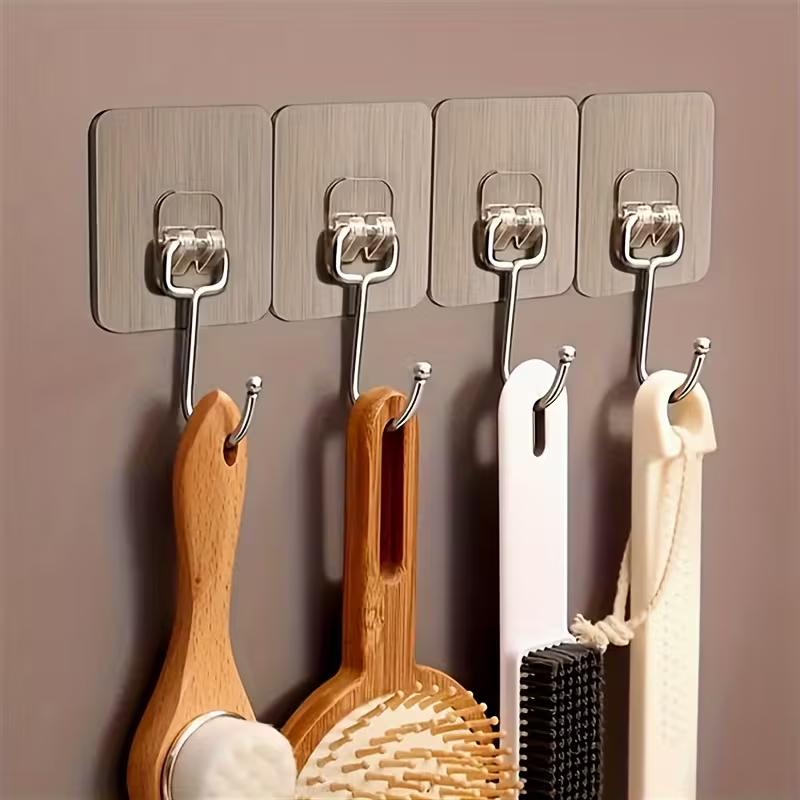 Heavy Duty Wall Hooks, No Drill Suction Cup Hooks, Strong Hanging Hooks for Bathroom Kitchen Towel Robe Keys Storage