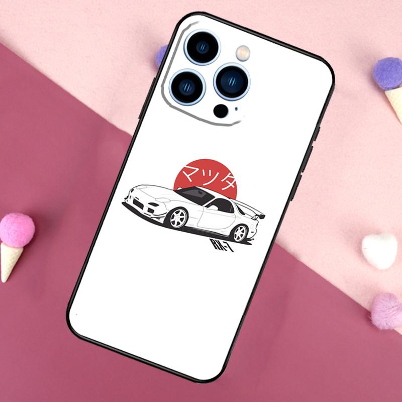 JDM Car RX7 MX5 Case For iPhone 16e 16 15 Pro Max 11 12 13 Mini 14 15 Pro Max 15 Plus XR Phone Back Cover