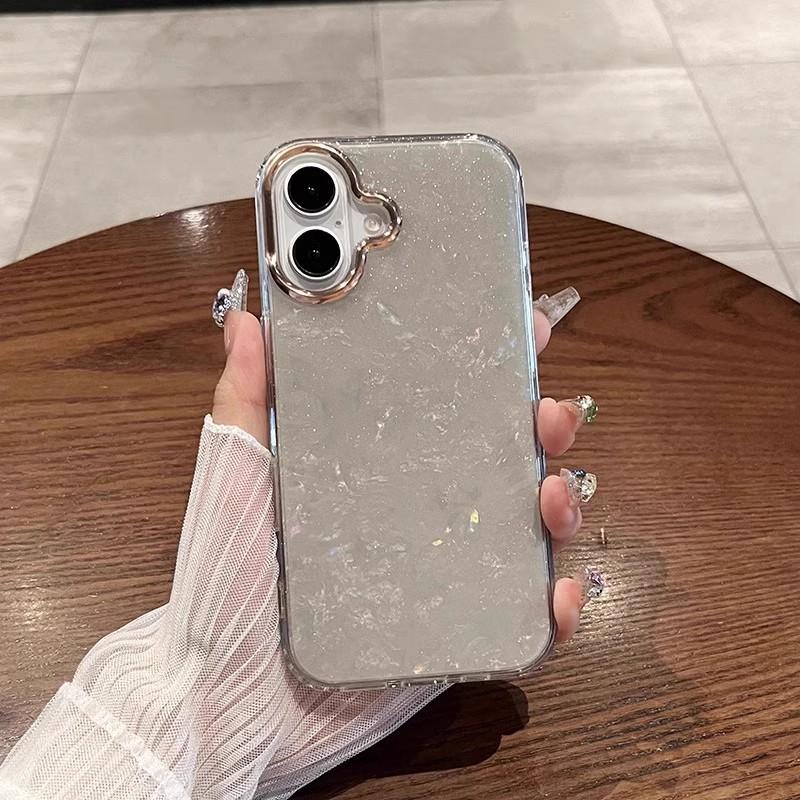 

Чехол с узором ракушки и блестками Fairy Dream для iPhone16ProMax Apple 15, чехол с улучщенной защитой сенсора iPhone16