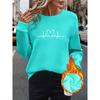 Winter new printed women's round neck sweatshirt, European and American casual style versatile long sleeved top