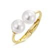 Fashion Trend Open Bracelet, Metal Texture Pearl Design Bracelet Set
