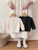 Popular Infant & Toddler Knitted Cardigan - Pure Cotton, Solid Color, Spring/Autumn Style for Baby Boys