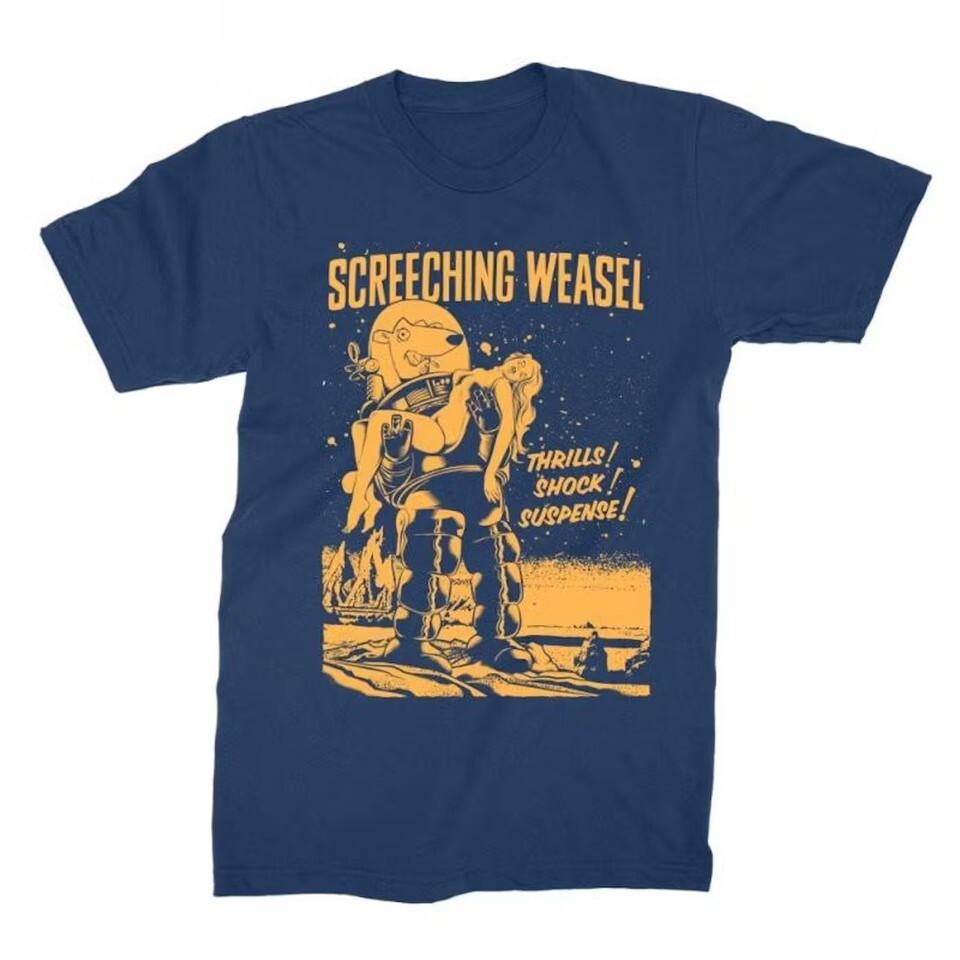 

SCREECHING WEASEL Band Tee Shirt Navy Blue Unisex UU239 3XL