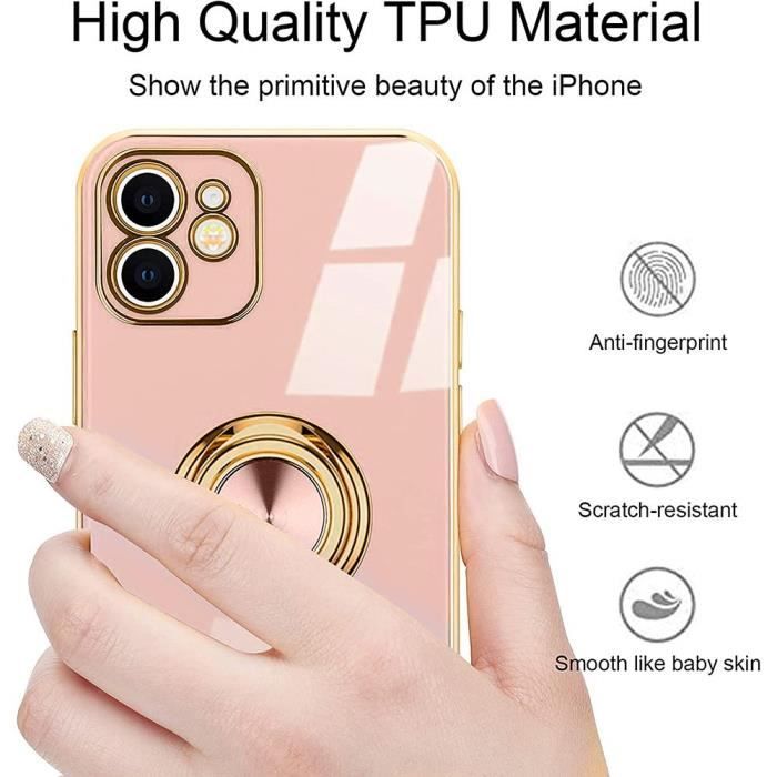 Coque de protection - E.F.CONNECTION - pour iPhone 13 Pro Max - Rose - Antichoc - TPU Souple