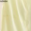 VONDA Women Summer Sleeveless Solid Color Casual Tank Tops