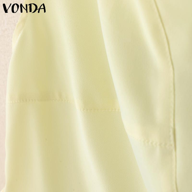 VONDA Women Summer Sleeveless Solid Color Casual Tank Tops