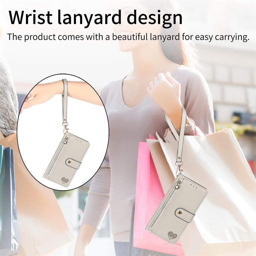 For Xiaomi 14T Pro Case RFID Blocking Zipper Pocket Leather Wallet Phone Cover with Strap