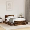 Bed Frame with Headboard Smoked Oak 75 x 190 cm Engineered Wood