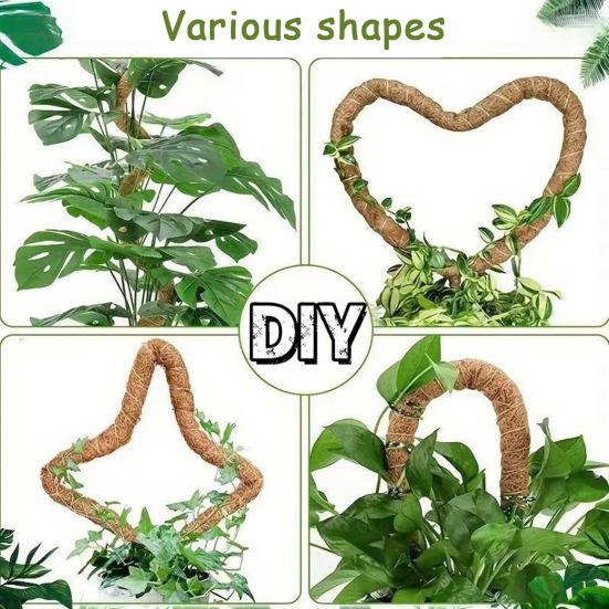 Moss Pole Kit Vertical Monstera Plant Support Coconut Fiber Support Pole Bendable Plant Stakes for Indoor Climbing Plants Home Gardening