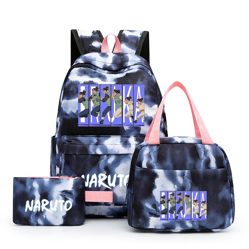 3-teiliger Schulrucksack für Mädchen Y2K mit Lunch-Taschen, Studenten-Taschen-Set, Kinder-Stifttasche, zurück zur Schule, Anime-Leinwand-Rucksack