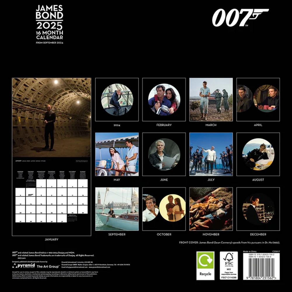 James bond 2025 Square Calendar