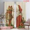 2pcs,2D Plane Printing Creative Curtains Santa Claus with Presents Versatile Fabric (without Rod) Room Decor Ldeal for Bedroom
