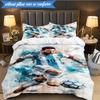 Biancheria da letto a 3 pezzi con Lionel Messi e la Coppa del Mondo, Include 1 copripiumino e 2 federe Perfetta per Natale, Ideale per Camera da letto, Dormitorio
