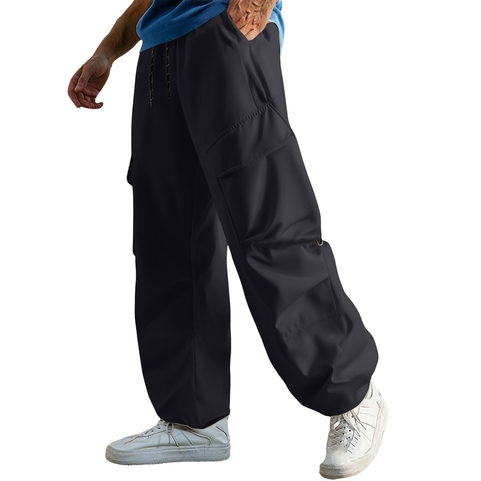 

Мужские свободные повседневные ветрозащитные брюки для активного отдыха, с множеством карманов, рабочие брюки, брюки для альпинизма XL чёрный