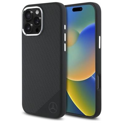 Mercedes Mehmp16L23Sugdk Iphone 16 Pro   6.3 Czarny/Black Hardcase Silicone Tonal Logo Wood Pattern Magsafe