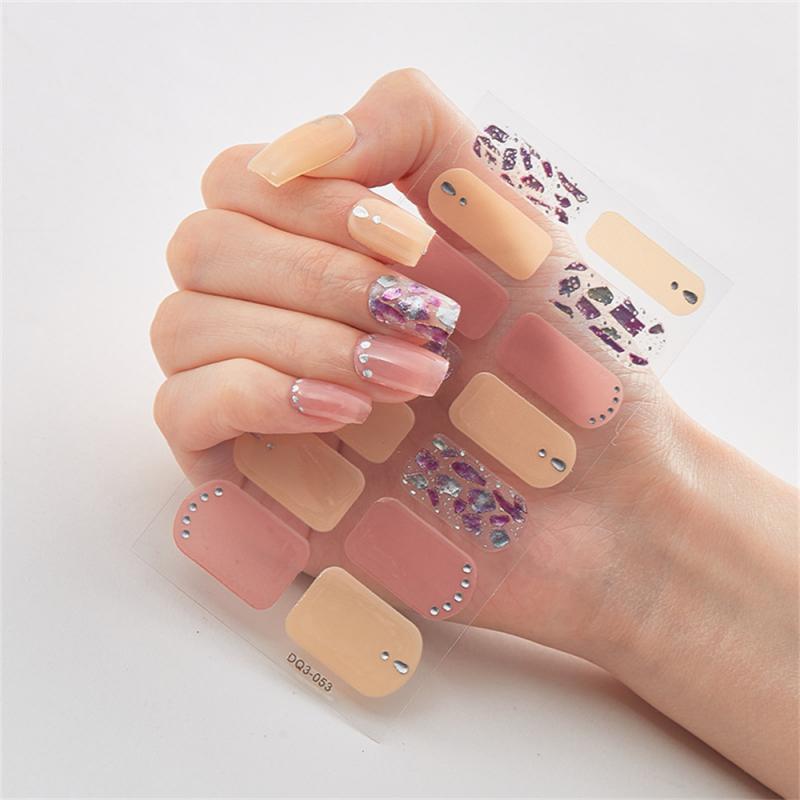 Pegatinas de Uñas de Cobertura Completa Esmalte de Uñas de Moda Decoración de Uñas Brillo Espumoso Autoadhesivas Manicura Diseñador Pegatina de Arte de Uñas