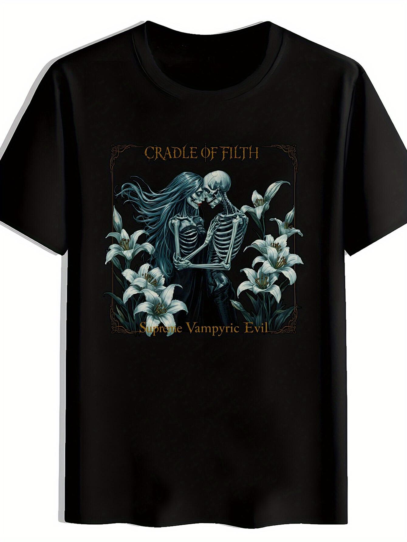 

Винтажная футболка с графическим принтом рок-группы - Дизайн Cradle of Filth и Vampire Evil XXXXL