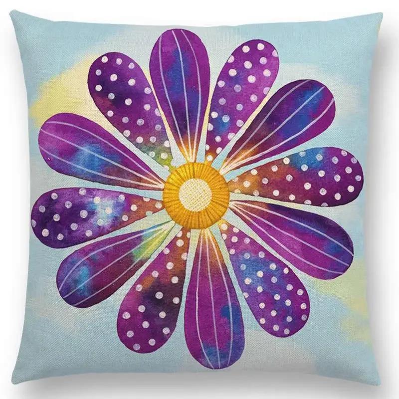 Watercolor Butterfly Flowers Sofa Throw Pillow Case Colourful Dream Fantasy Inflorescence Flamingo Cushion Cover