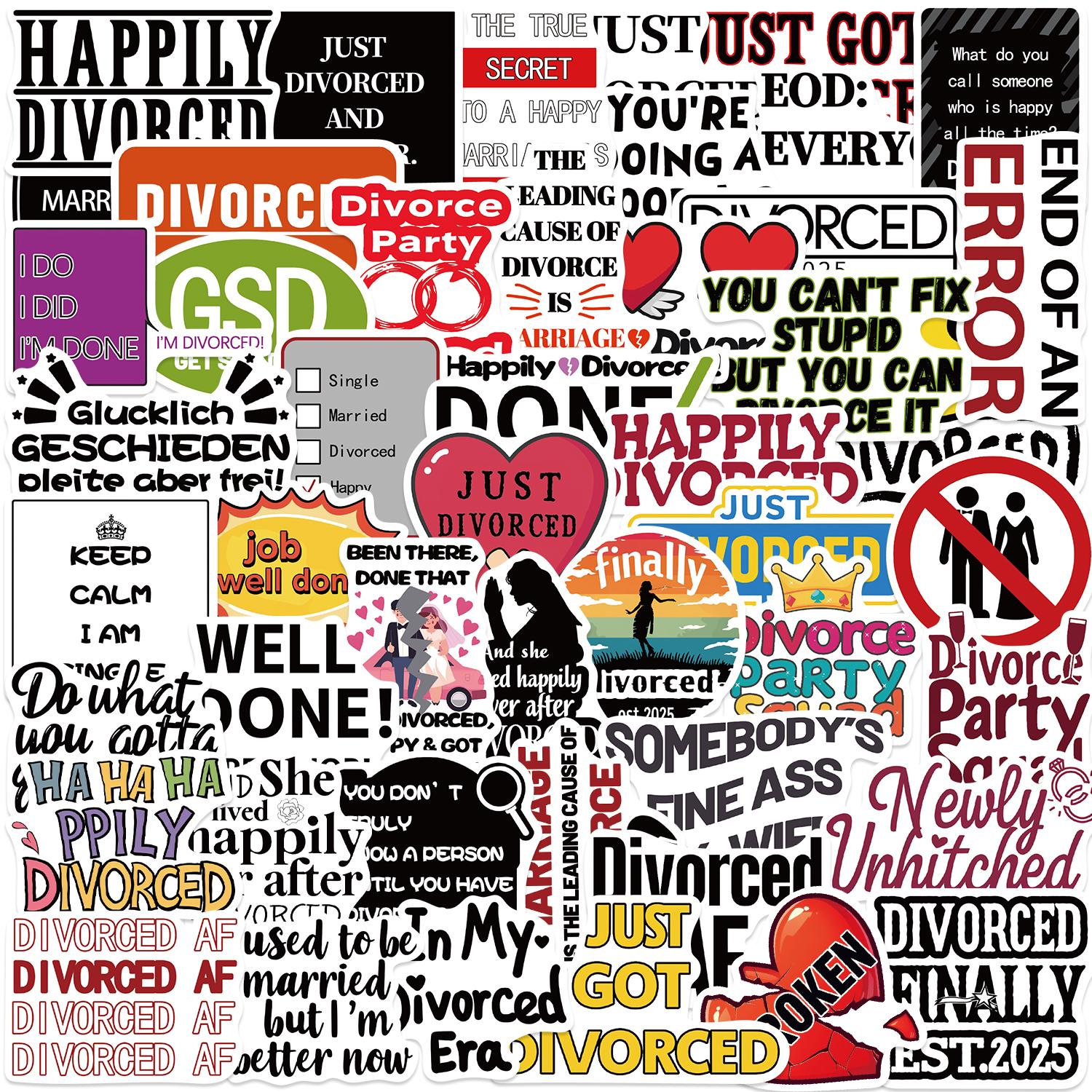 

50 ШТ. Яскраві Графіті-Наклейки «Щасливо Розлучена» для Декорування Чашок, Зошитів, Мобільних Телефонів та Валіз