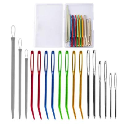 17Pcs Large Eye Sewing Needle for Knitting, Curved Tapestry Needle Wool Needle Large  Eye Sewing Needle for Embroidery