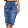 Womens Casual Mini Jeans Short Skirt Stretch High Waist Denim Pencil Skirt Plus Size