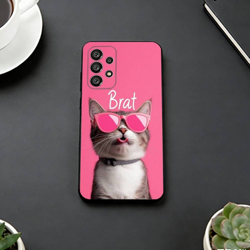 Aesthetic Cat Portraits Phone Case For Samsung S25,S24,S21,S22,S23,S30,Ultra,S20,Plus,Fe,Lite,Note,10,Black Cover