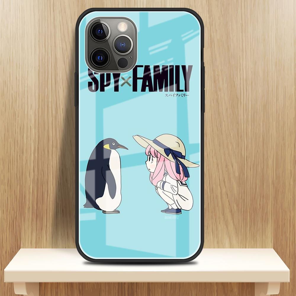 

Чехол из закаленного стекла для Apple iPhone 13 12 Mini 11 Pro XS Max SE 2020 XR 7 8 Plus X 6 6S задняя крышка телефона SPY FAMILY Anime Funda iPhone 12