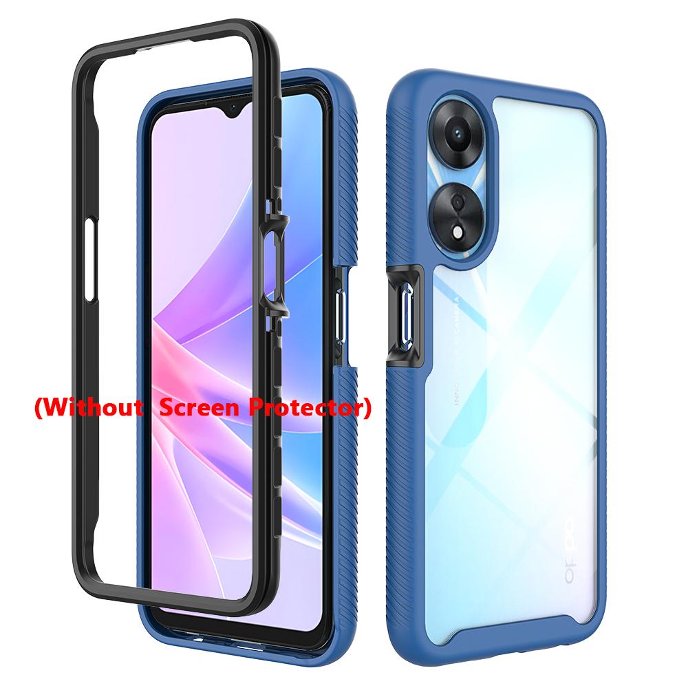 2 in 1 Hybrid Armor Shockproof Phone Case For OPPO A78 5G CPH2483 CPH2495 TPU Plastic Frame Transparent Acrylic Cover Fundas