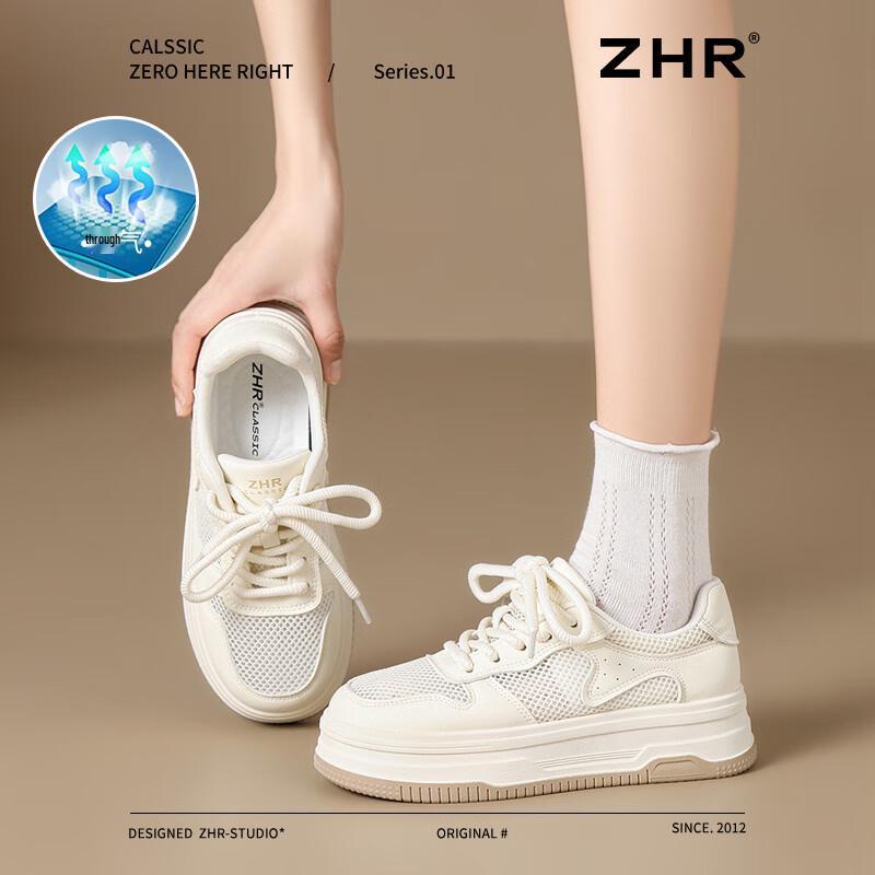 ZHR Women s Breathable Platform White Casual Shoes EU 38