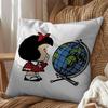 cartoon Manolito Art Mafalda Felipe Pillow Case Antidustmite Pillowcase Invisible zipper silky short plush Sofa cushion cover