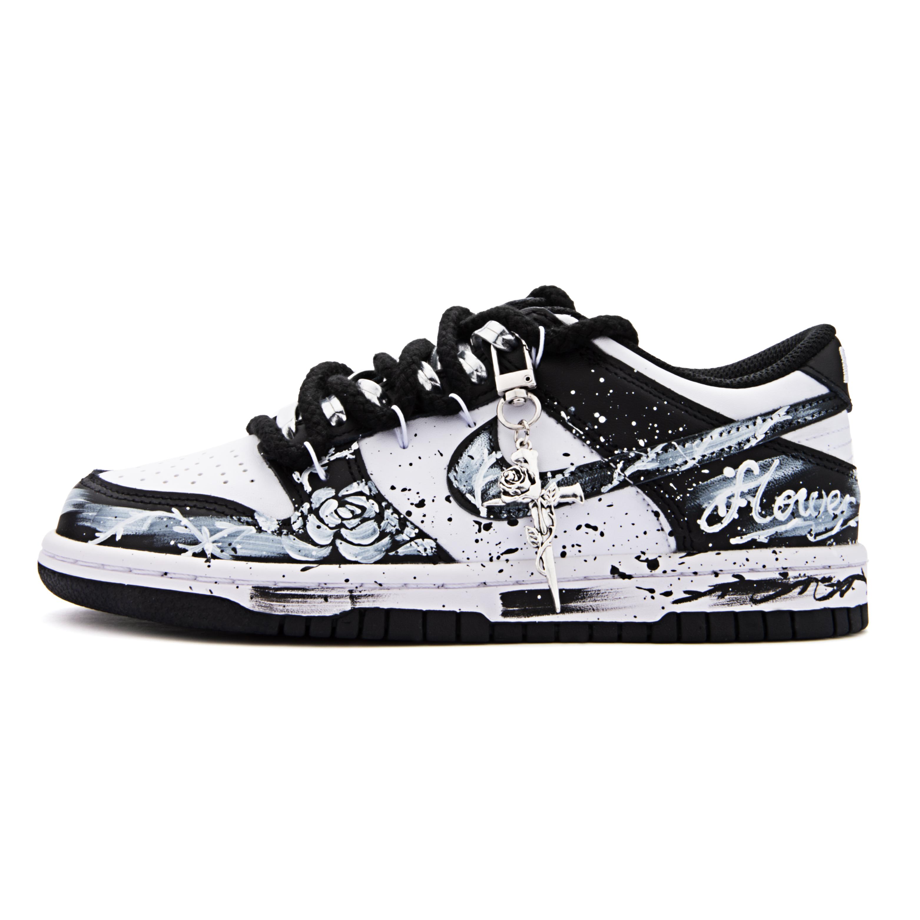 

Nike Dunk Abrasion Resistant Breathable Abrasion Resistant Breathable Low top Skateboard Shoes Unisex Black White DD1391-100(Team1461-) 37.5
