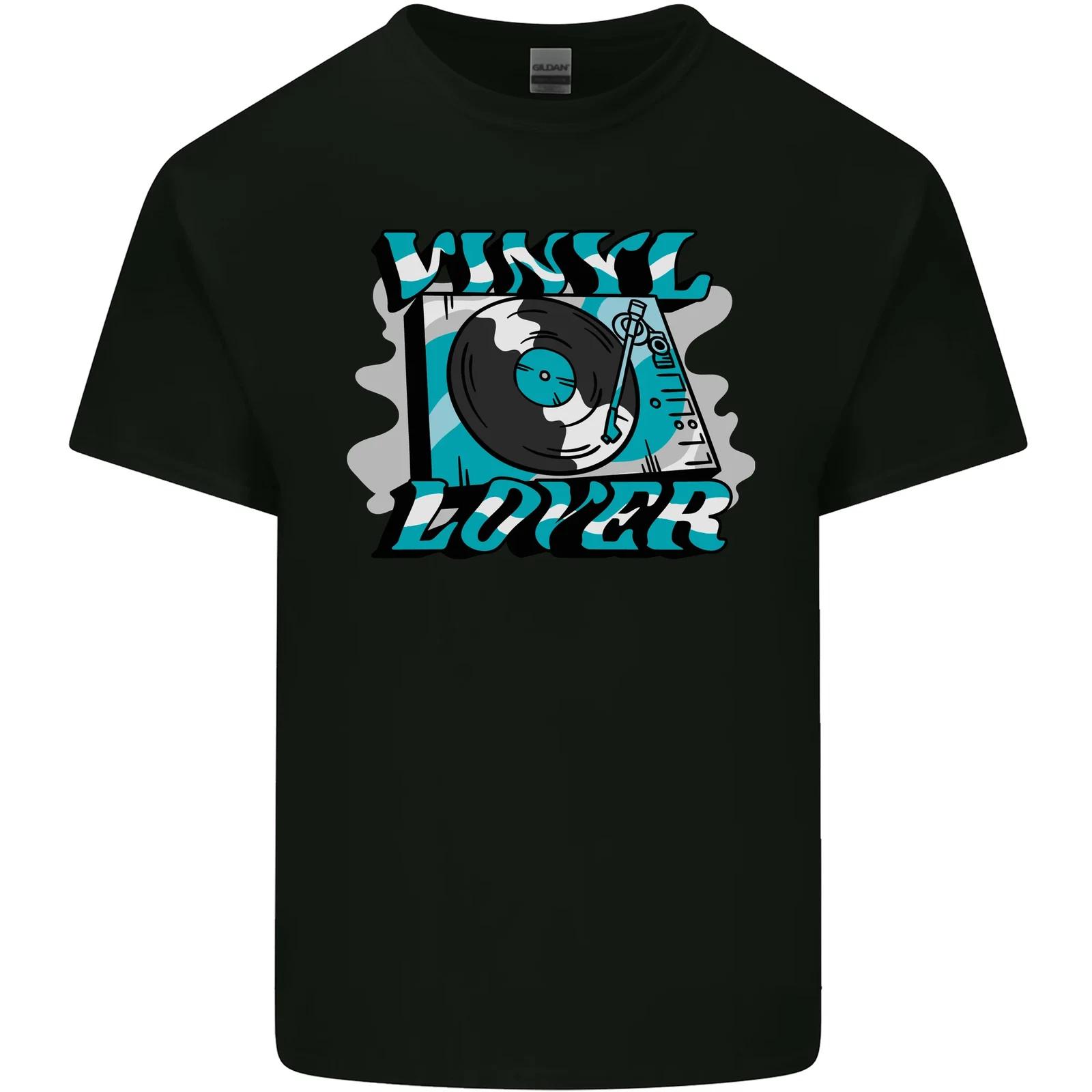 Vinyl Records Lover DJ Decks Turntable Kids T-Shirt Childrens S