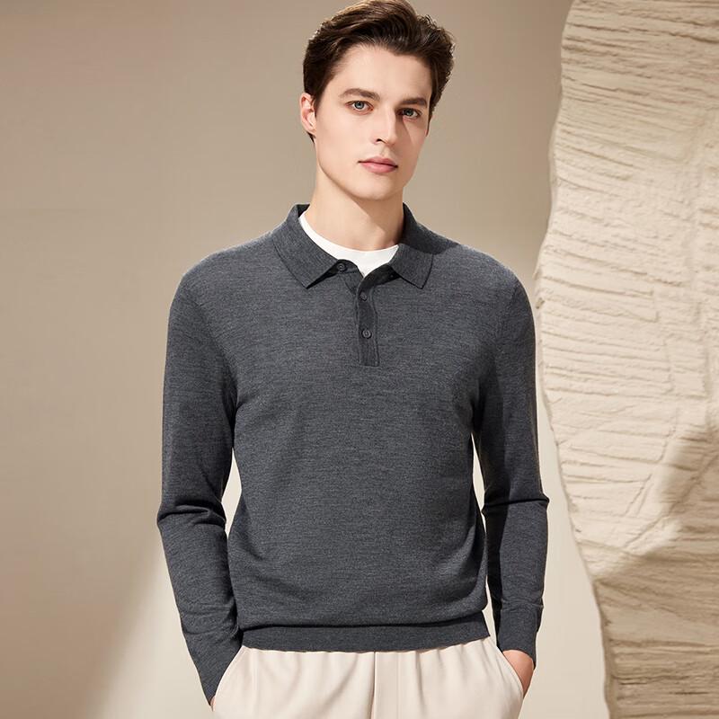 Men's Lightweight 100% Cashmere Turn-down Collar Pullover Sweater