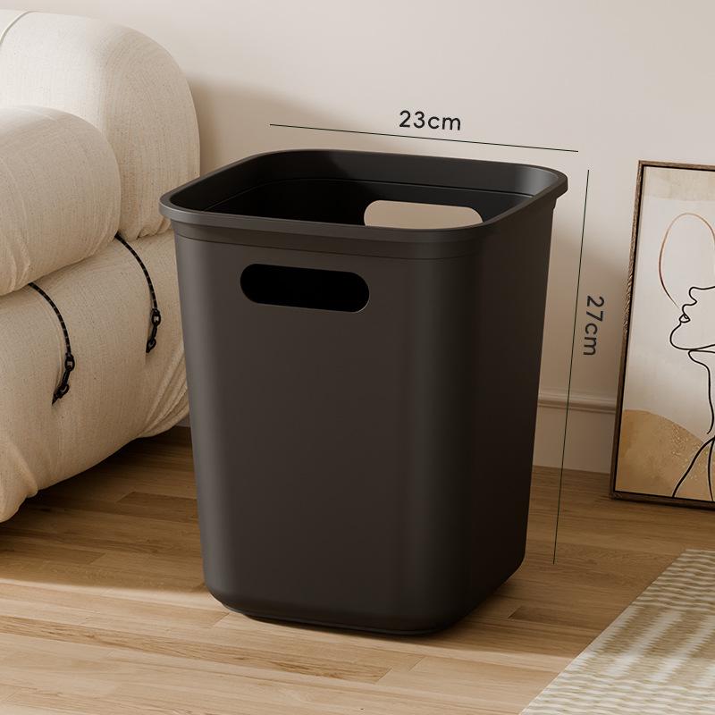 Poubelle carrée à grande capacité et ouverture supérieure pour cuisine et toilettes - Sans couvercle, avec anneau de fixation