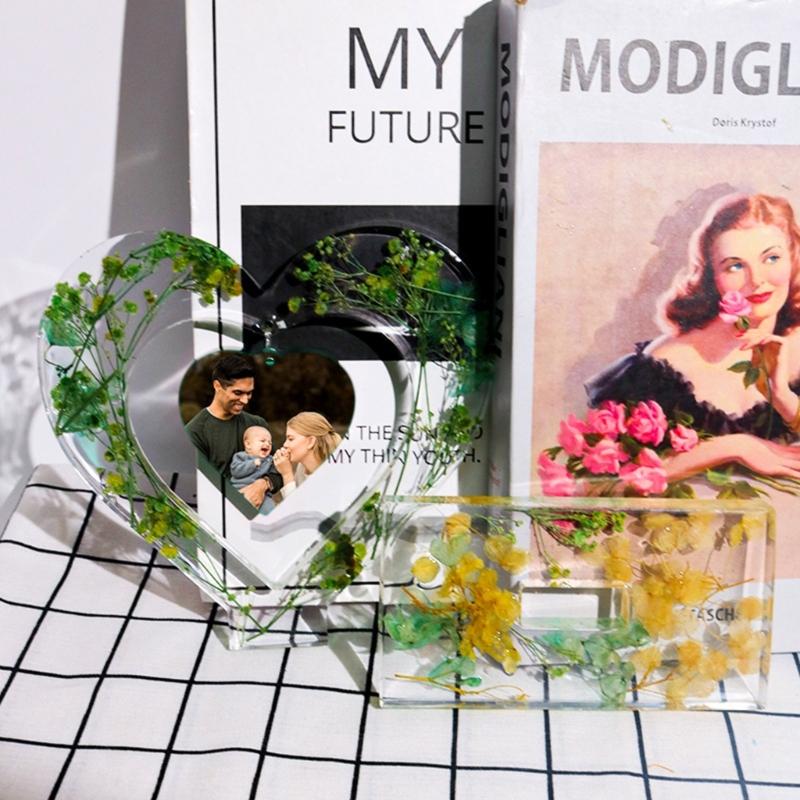 Heart Photo Frame Silicone Mold DIY Craft Epoxy Resin Casting Molds Ornaments Colorful Chain Jewelry Making Tool Supply