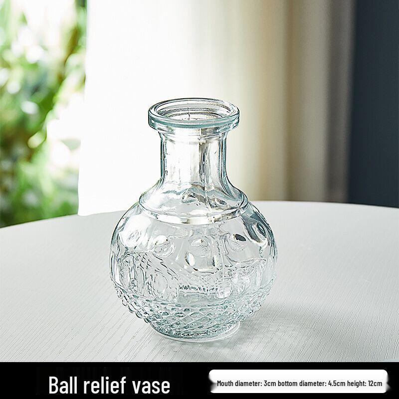 Retro Französisch-Amerikanische Mini-Glasvase für Trockenblumen & Grünzeug