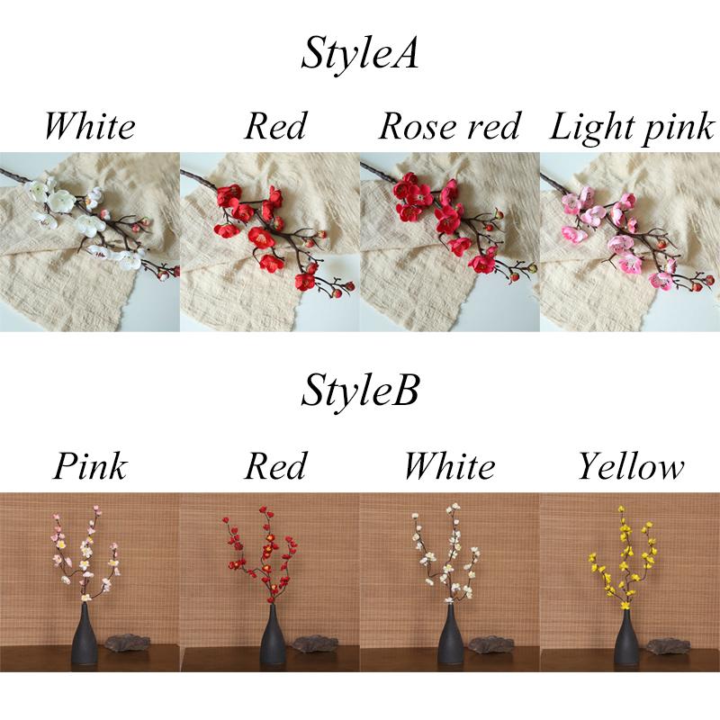 Artificial Flower Cherry Red Artificial Plant Plum Blossom Silk Flower Small Winter Plum