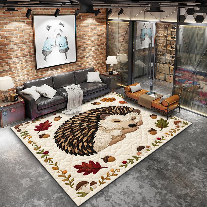 Fabric Animal Sleeping Panda Carpet Rug for Living Room Bedroom Home Sofa Decoration,Kids Play Non-slip Floor Mat