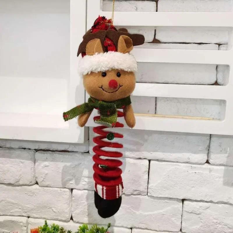 Kreativní vánoční ozdoby Santa Claus Sněhulák Los Houpací pružina Nohy Panenky Vánoční domácí dekorace Party potřeby Příslušenství