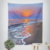 VIKAMA Healing Seaside Sunset Tapestry Bedroom Headboard Balcony Wall Decor Tapestry InstagramStyle Artistic Room Decor