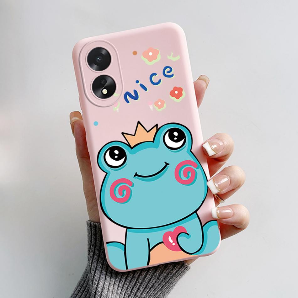 For Oppo A18 A38 Case Cute Bear Frog Cartoon Soft Silicon Phone Case For Oppo A38 4G A 38 OppoA38 CPH2579 6.56" Back Cover Capas