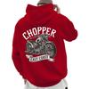 Heiß verkaufendes Kapuzensweatshirt für Herren zum Motorradfahren Retro Chopper Motorrad East Coast Banner Slogan Aufdruck Lässiger Hoodie.