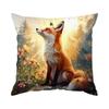 Fox Oil Painting Cushions Pillowcase Printed Polyester 45X45Cm Throw Pillow Cover Decorative Sofa Cushion Pillowslip Home Decor