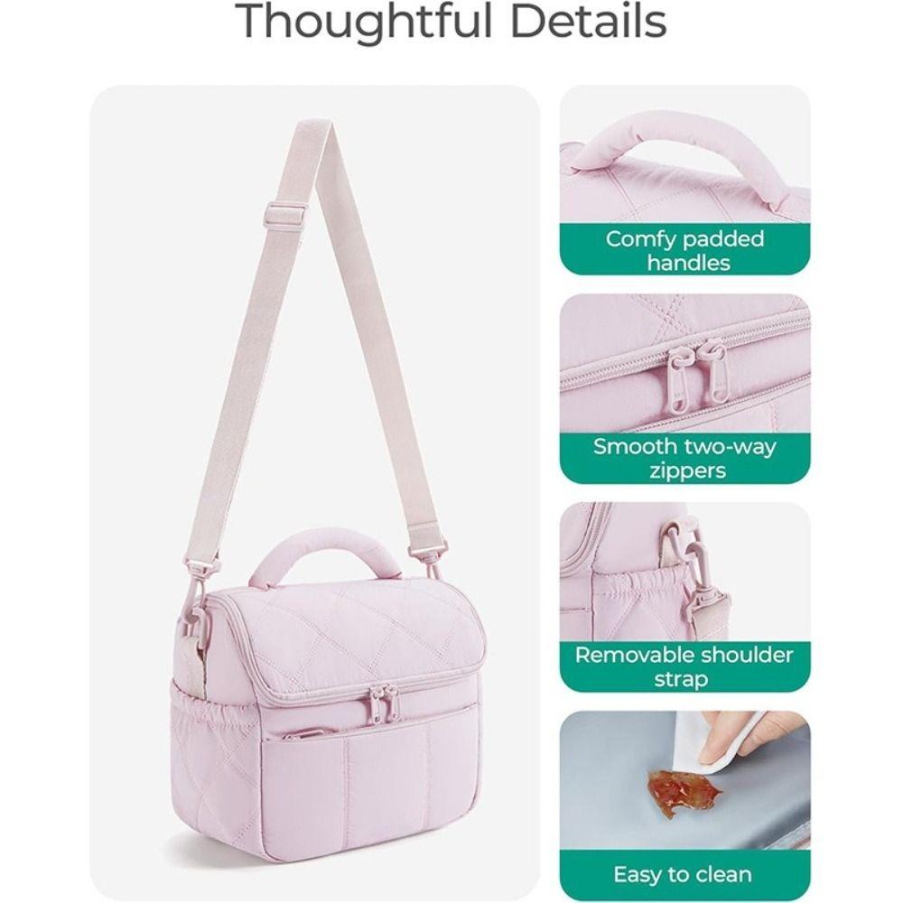 New Nylon Lunch Bag Leakproof Reusable Insulated Lunch Box Multi-functional Tote Bag Women