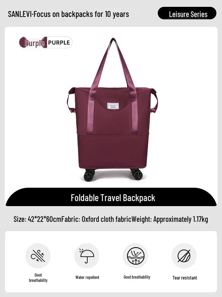 Wheeled Foldable Travel Bag - Lightweight, Expandable, and Portable Storage for Men and Women